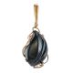 Black Synthetic Onyx Pendant In Gold The Serenade, image 