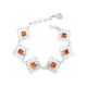 Cognac Amber Link Bracelet In Sterling Silver The Arabesque, image 