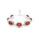 Cognac Amber Link Bracelet In Sterling Silver The Ellas, image 