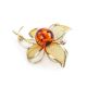 Gold Plated Brooch With Cognac Amber The Beoluna, image 