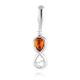 Infinity Symbol Amber Pendant In Sterling Silver The Amour, image 