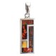 Geometric Amber Pendant In Sterling Silver The London, image 