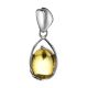 Drop Amber Pendant In Sterling Silver The Selena, image 