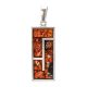Geometric Amber Pendant In Sterling Silver The London, image 