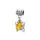 Metal Charm With Lemon Amber The Butterfly, image 