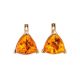 Gold-Plated Earrings With Cognac Amber The Etude, image 