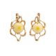 Floral Amber Earrings In Gold-Plated Silver The Daisy, image 