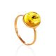 Delicate Amber Ring In Gold With Inclusion The Clio, Ring Size: 6.5 / 17, image 