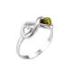 Sterling Silver Ring With Green Amber The Amour, Ring Size: 12 / 21.5, image 