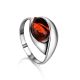 Sterling Silver Ring With Cognac Amber The Peony, Ring Size: 5.5 / 16, image 