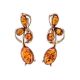 Golden Earrings With Cognac Amber The Symphony, image 