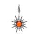 Sun Shaped Amber Pendant In Sterling Silver The Helios, image 