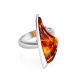 Bold Handcrafted Amber Ring In Sterling Silver The Palladio, Ring Size: Adjustable, image 