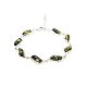 Silver Link Bracelet With Green Amber, image 