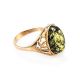 Golden Ring With Green Amber The Carmen, Ring Size: 8.5 / 18.5, image 