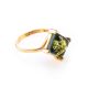 Square Amber Ring In Gold-Plated Silver The Athena, Ring Size: 6 / 16.5, image 