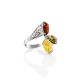 Trilogy Amber Ring In Sterling Silver The Casablanca, Ring Size: 8.5 / 18.5, image 