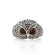 Wonderful Silver Ring With Cherry Amber The Owl, Ring Size: 9 / 19, image 