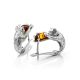 Cute And Fabulous Sterling Silver Earrings With Cognac Amber The Cats, image 