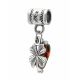 Four Leaf Clover Charm With Cherry Amber In Sterling Silver The Shamrock, image 