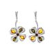 Multicolor Amber Earrings In Sterling Silver The Shamrock, image 