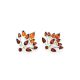 Latch Back Amber Earrings In Sterling Silver Dahlia, image 