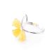 Refined Amber Ring In Sterling Silver The Dandelion, Ring Size: 6 / 16.5, image , picture 3