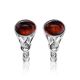 Filigree Silver earrings With Cognac Amber The Freya, image 