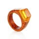 Redwood Ring With Lemon Amber The Indonesia, Ring Size: 11.5 / 21, image 