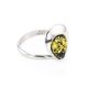Elegant Green Amber Ring In Sterling Silver The Orion, Ring Size: 6 / 16.5, image 