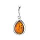 Drop Amber Pendant In Sterling Silver The Fiori, image 