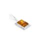 Geometric Silver Pendant With Bright Cognac Amber The Hermitage, image 