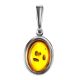 Cognac Amber Pendant In Sterling Silver The Goji, image 