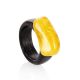 Hornbeam Wood Ring With Honey Amber The Indonesia, Ring Size: 9 / 19, image 