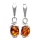 Drop Amber Earrings In Sterling Silver The Flamenco, image 