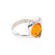 Bright Cognac Amber Ring In Sterling Silver The Orion, Ring Size: 7 / 17.5, image 