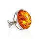 Bold Cognac Amber Ring In Sterling Silver The Glow, Ring Size: Adjustable, image 