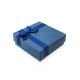 Нарядная подарочная коробочка 90х90х30 мм тёмно-синяя с бантом, image 
