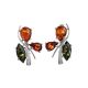 Multicolor Amber Earrings In Sterling Silver The Verbena, image 