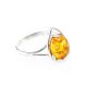Delicate Amber Ring In Sterling Silver The Selena, Ring Size: 9.5 / 19.5, image 