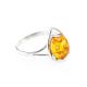Delicate Amber Ring In Sterling Silver The Selena, Ring Size: 10 / 20, image 