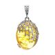 Fabulous Amber Pendant In Sterling Silver The Spider Web, image 