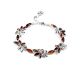 Floral Silver Bracelet With Cognac Amber The Verbena, image 