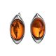 Bright Cognac Amber Earrings In Sterling Silver The Amaranth, image 