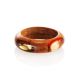 Wooden Ring With Honey Amber The Indonesia, Ring Size: 9 / 19, image 