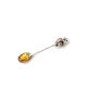 Sterling Silver Souvenir Spoon With Honey Amber, image 