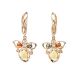 Multicolor Amber Earrings In Gold With Crystals The Edelweiss, image 
