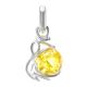 Filigree Amber Pendant In Sterling Silver The Flamenco, image 