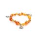 Cognac Amber Designer Bracelet With Charms, image 