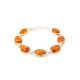 Cognac Amber Link Bracelet In Sterling Silver The Vivaldi, image 